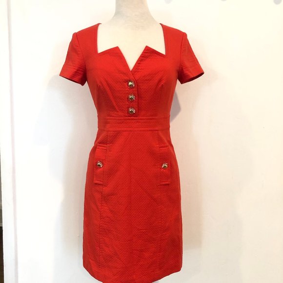 Trina Turk Dresses & Skirts - Trina Turk Red Sheath Short Sleeve Dress NWOT 4